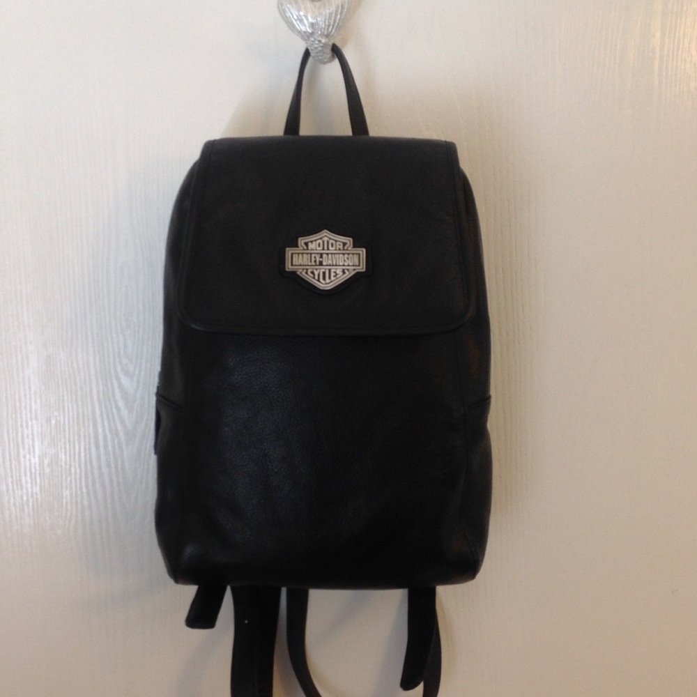 Harley-Davidson Black Leather Backpack